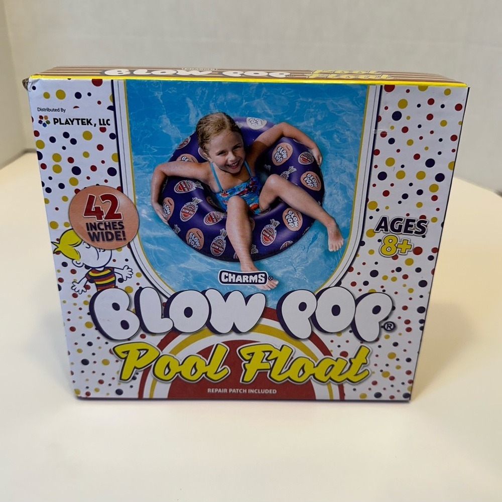 Charms‎ Blow Pop Pool Float Purple Inflatable Ring 42 Inch Playtek Ages 8+ New
